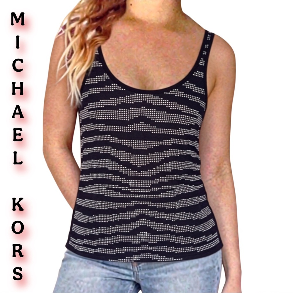 MICHAEL KORS Black Silver Tank Top